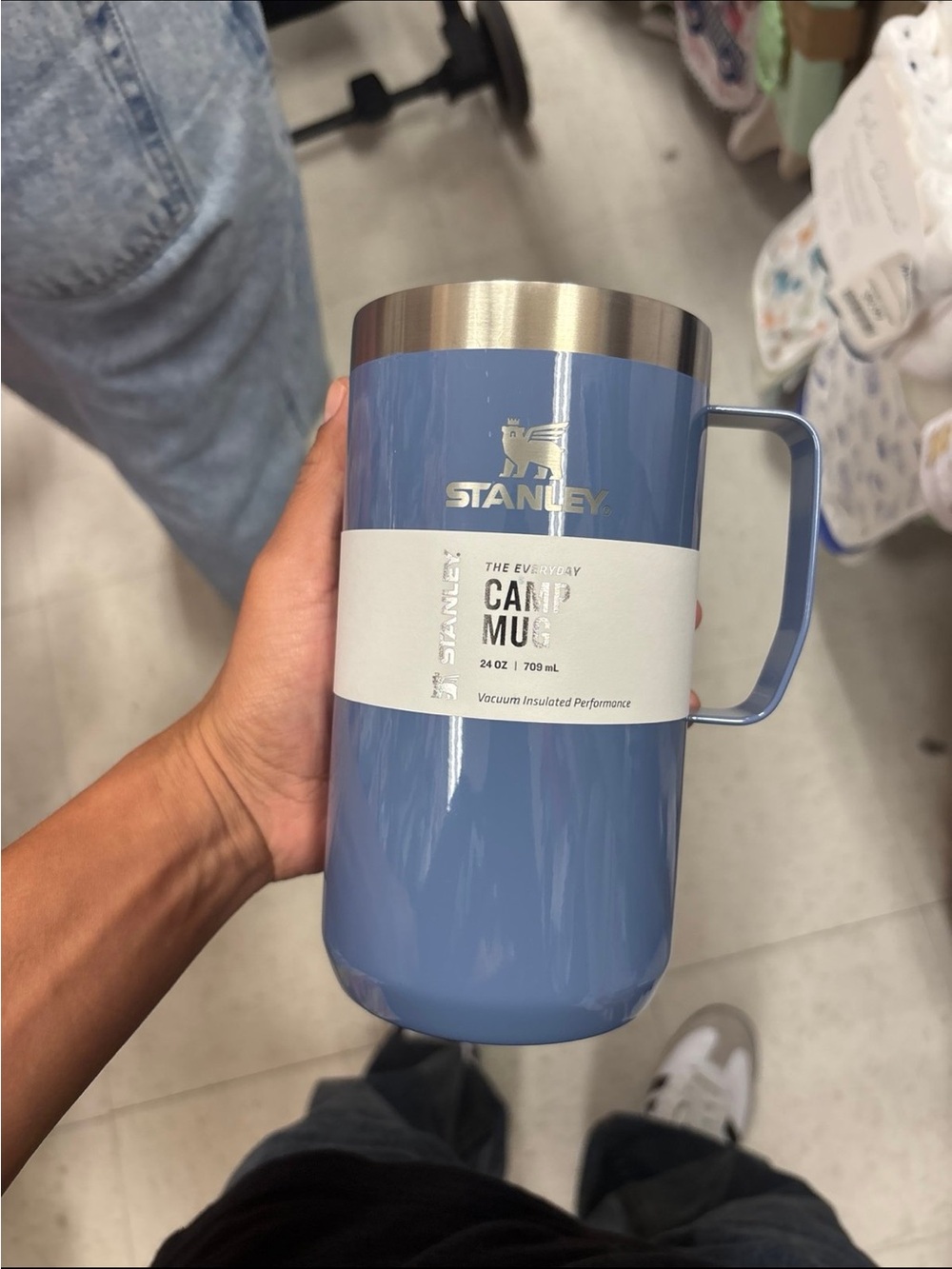 Stanley Light Blue Vacuum Camp Mug with Handle